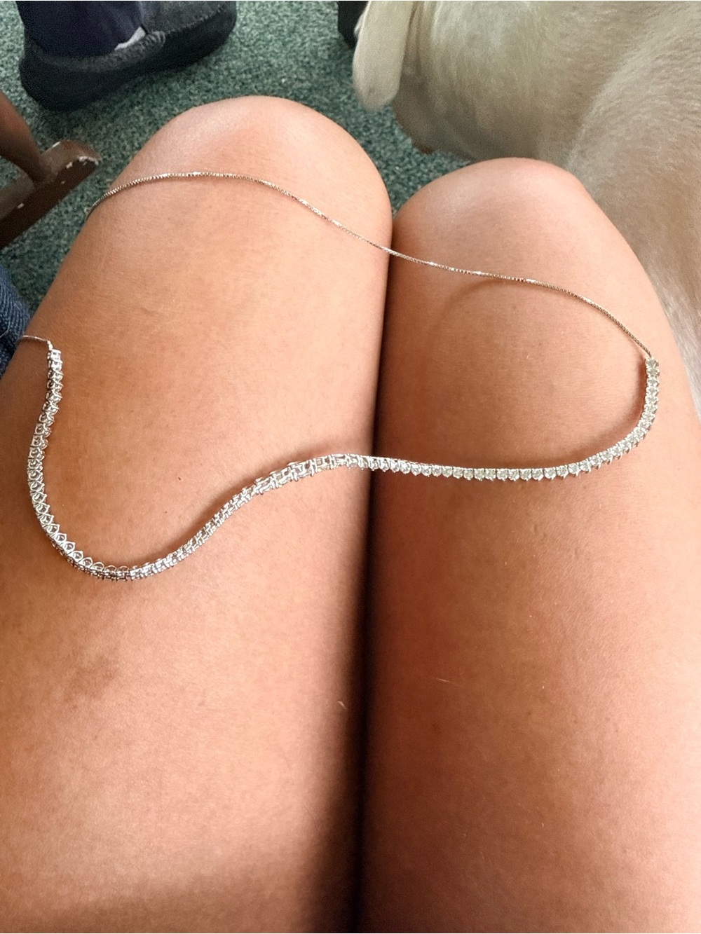 Sterling Silver Tennis Necklace with Clear Stones